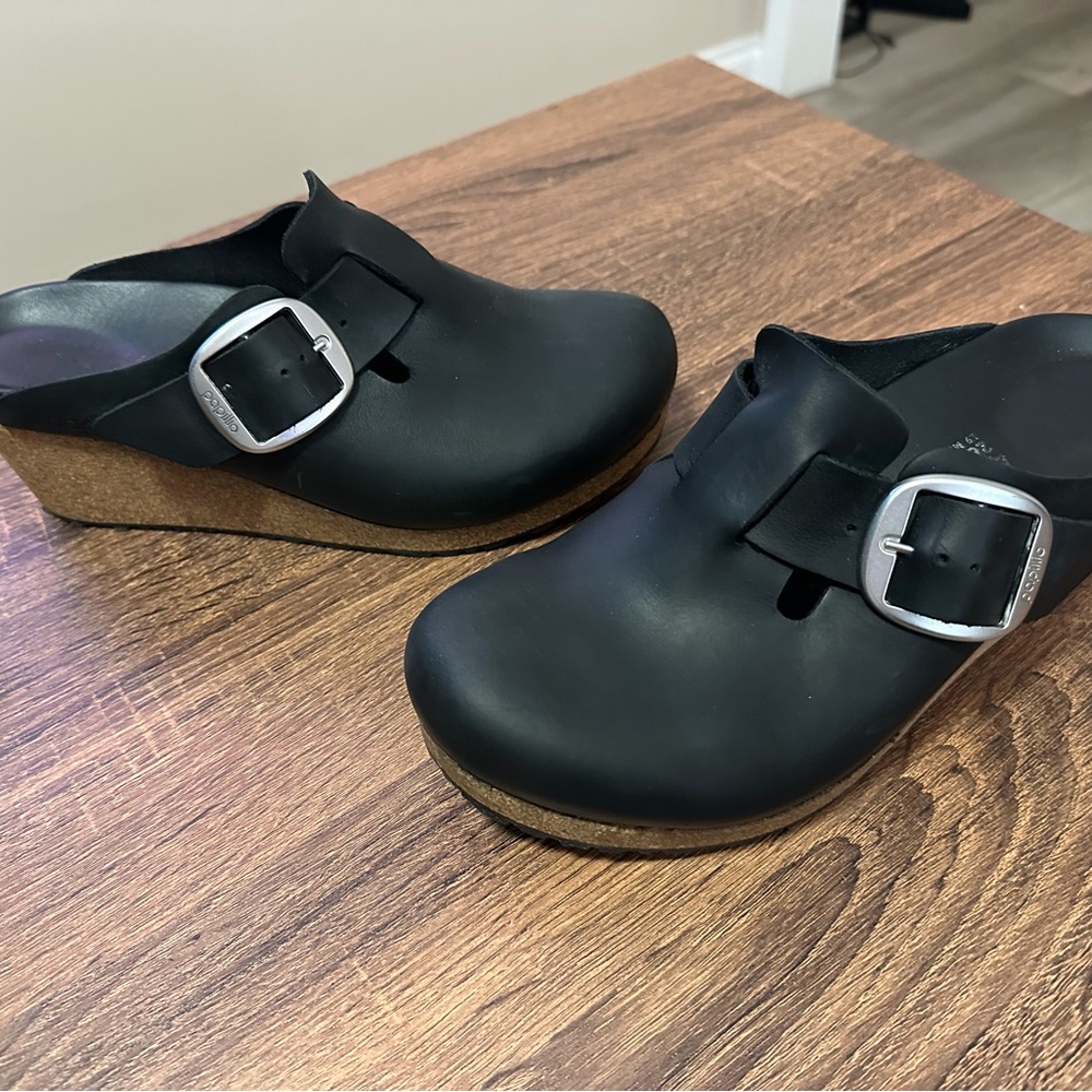 Papillio Fanny black exquisite leather mules Birkenstock
